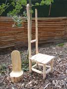 wooden chairs. Sustainable eco-friendly garden furniture