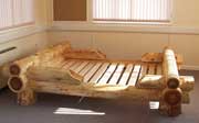 Log bed. Sustainable eco-friendly furniture