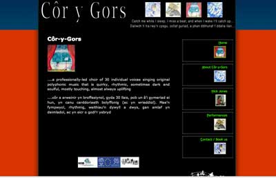 Cor-y-Gors Website Screen Grab