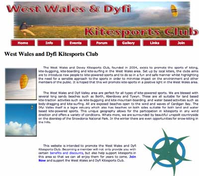 West Wales and Dovey Kite Club screen grab West Wales and Dovey Kite Club screen grab