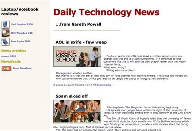 Screen Grab from bloggeroff website
