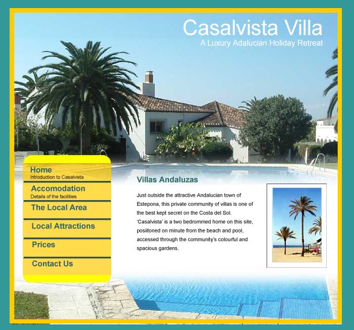 Mockup of Casvista Villa website