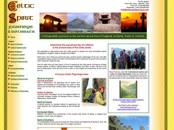 Celtic Spirit Journeys Website Screen Grab