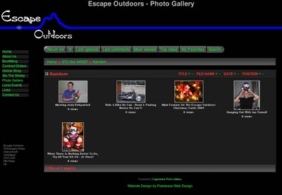 Screenshot of Escape Outdoors Photo Galleries