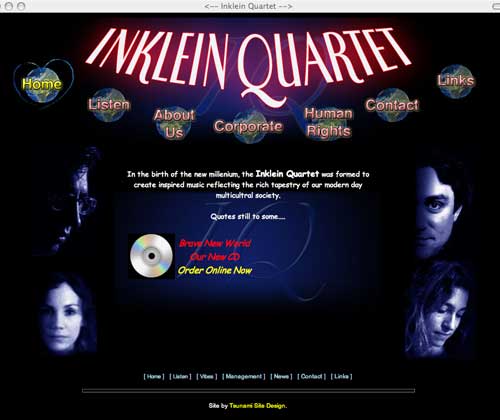 String Quartet Website Screen Grab