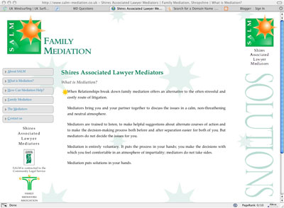 SALM website screen shot