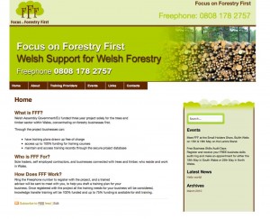 Screenshot of Website Design for Focus on Forestry First