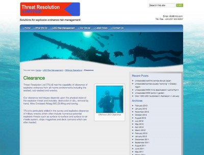 Threat Resolution Ltd. Website Design Screen Grab