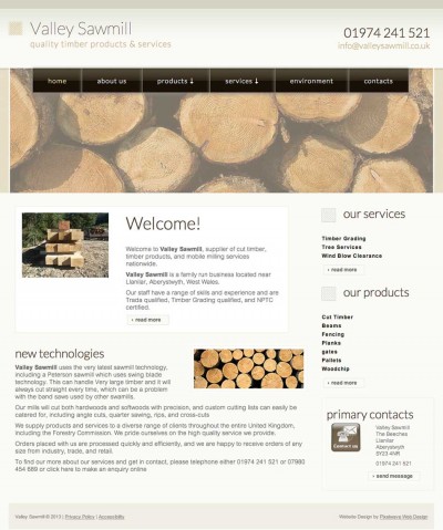 Valley Sawmill Website Design