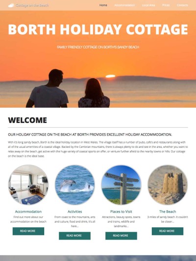 Cottage on the Beach Website Design