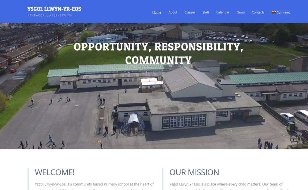 Ysgol Llwyn yr Eos Website Design Screen Grab