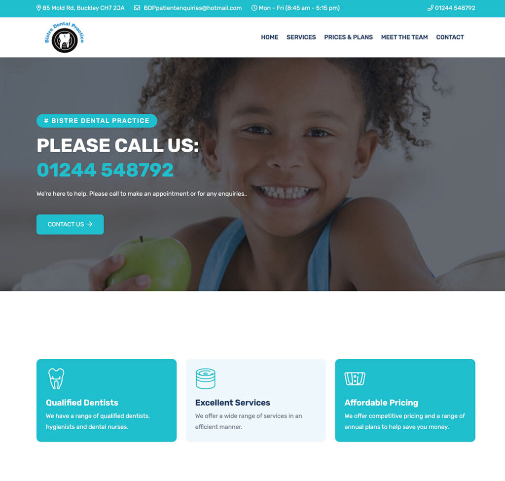 Website Design for Bistre Dental Practice