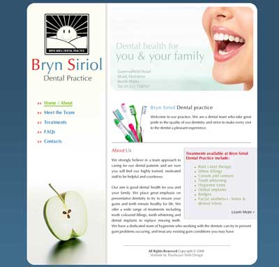 Bryn Siriol Dental Practice Website Screen Grab