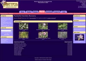 Pantyfod Garden Nursery Website Screen Grab